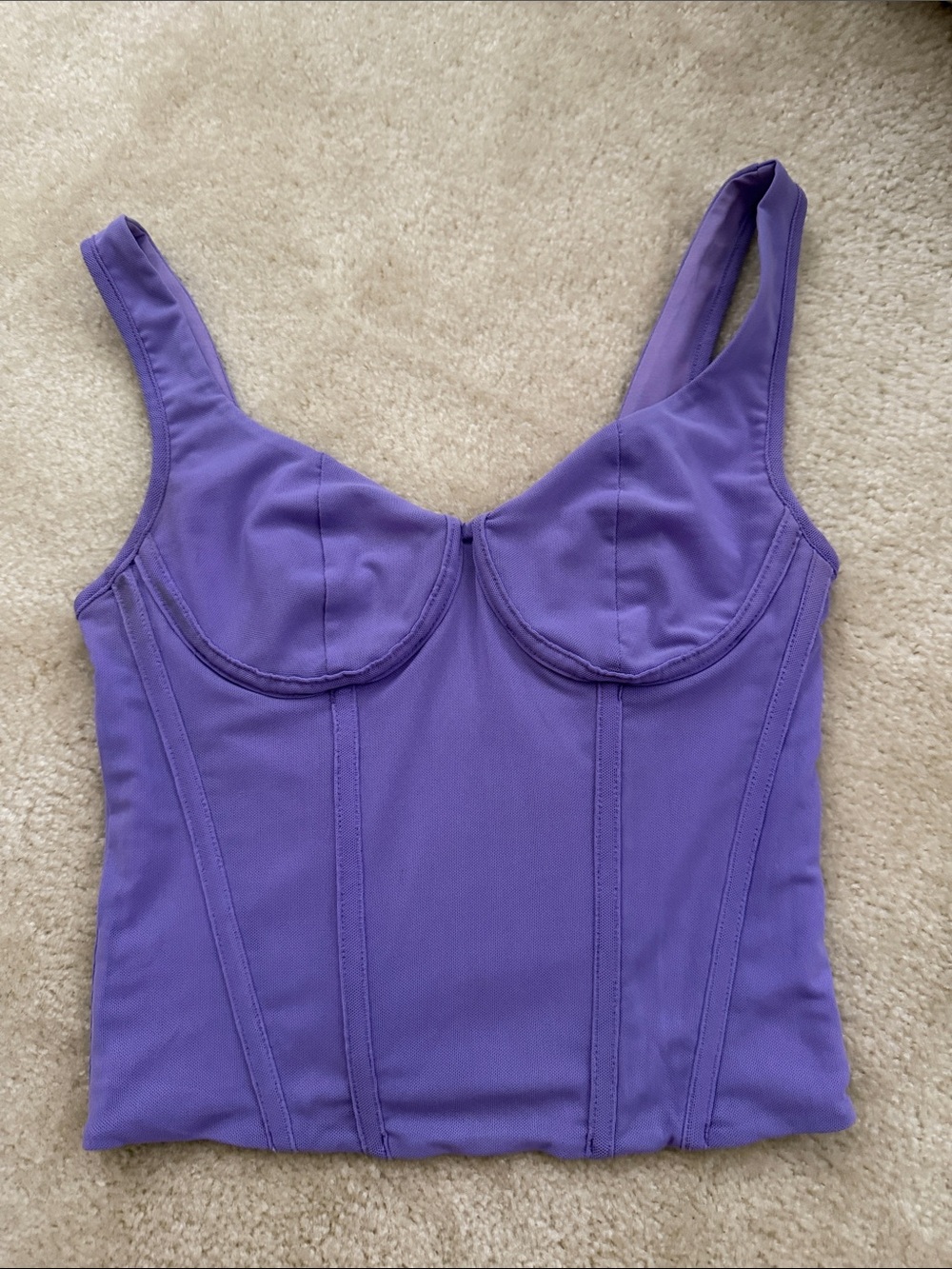 Structured Bustier Tank Top in Lavender